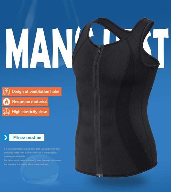 Men's Neoprene Workout Sauna Vest to Support Posture & Weight Loss #Endorsed by @CoachJibbz